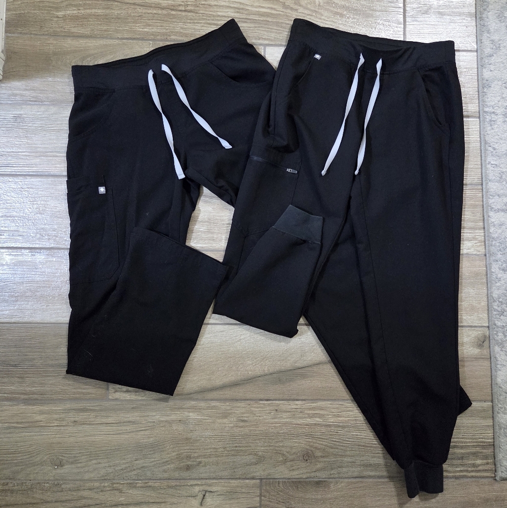 Figs Black Scrub Pants- 2 Pairs- Jogger & Bootcut